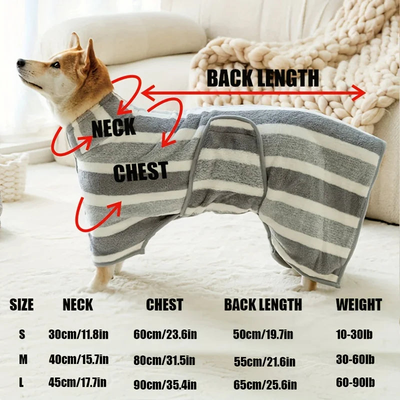 1Pc Large Pet Towel, Pet Bath Towel Drying Bath Towel, Water Absorbent Quick-Drying Dog Bathrobe
