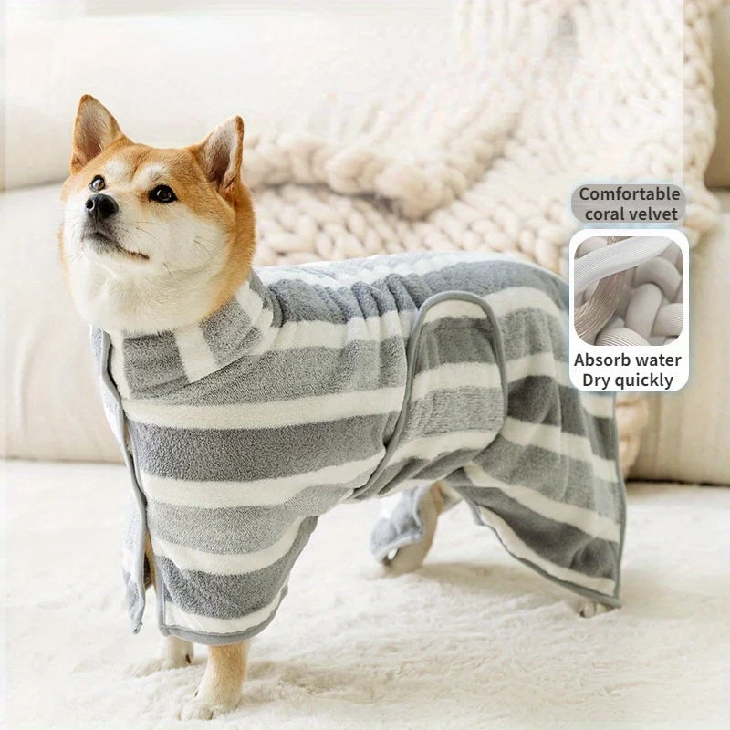 1Pc Large Pet Towel, Pet Bath Towel Drying Bath Towel, Water Absorbent Quick-Drying Dog Bathrobe