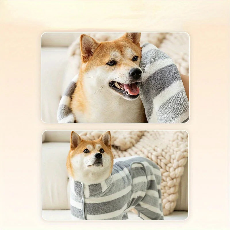 1Pc Large Pet Towel, Pet Bath Towel Drying Bath Towel, Water Absorbent Quick-Drying Dog Bathrobe